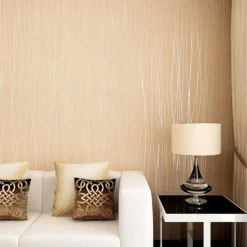 Wallpaper Wall Covering Sticker Film Peel and Stick Removable Plain Vertical Stripes Non Woven Home Decor 300*45cm