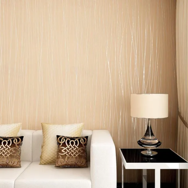 Wallpaper Wall Covering Sticker Film Peel and Stick Removable Plain Vertical Stripes Non Woven Home Decor 300*45cm