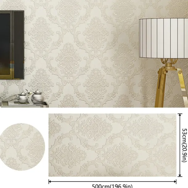 Wallpaper Wall Covering Sticker Film Peel And Stick Embossed Stripe 3d Three-dimensional Stripes Non Woven Home Deco 53x500CM/20.87''x196.85