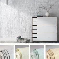 Wallpaper Wall Covering Sticker Film Modern Water Ripple Solid Color Vertical Stripes Non Woven Home Decor 53*1000cm Living Room Bedroom Room