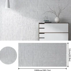 Wallpaper Wall Covering Sticker Film Modern Water Ripple Solid Color Vertical Stripes Non Woven Home Decor 53*1000cm Living Room Bedroom Room