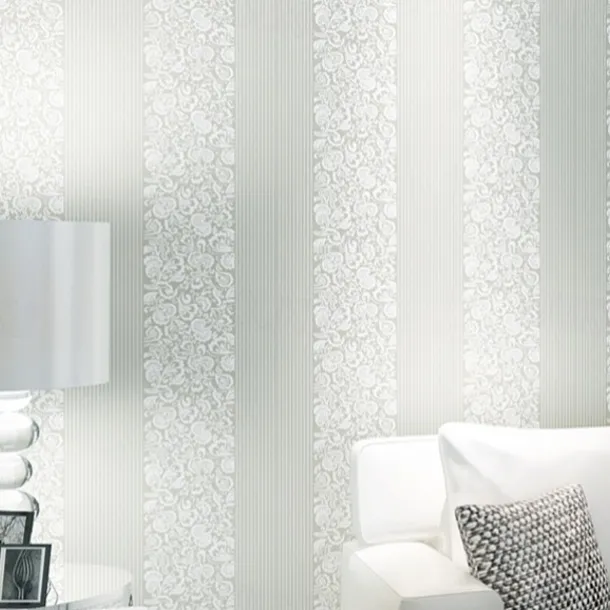 Wallpaper Wall Covering Sticker Film Flowers Modern Embossed Stripe Three-dimensional Relief Stripes Non Woven HomeDeco 53*1000CM