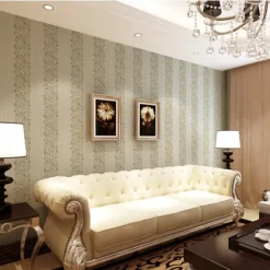 Wallpaper Wall Covering Sticker Film Flowers Modern Embossed Stripe Three-dimensional Relief Stripes Non Woven HomeDeco 53*1000CM