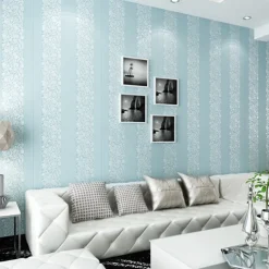 Wallpaper Wall Covering Sticker Film Flowers Modern Embossed Stripe Three-dimensional Relief Stripes Non Woven HomeDeco 53*1000CM