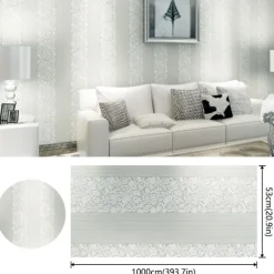 Wallpaper Wall Covering Sticker Film Flowers Modern Embossed Stripe Three-dimensional Relief Stripes Non Woven HomeDeco 53*1000CM