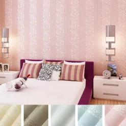 Wallpaper Wall Covering Sticker Film Flowers Modern Embossed Stripe Three-dimensional Relief Stripes Non Woven HomeDeco 53*1000CM