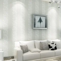 Wallpaper Wall Covering Sticker Film Flowers Modern Embossed Stripe Three-dimensional Relief Stripes Non Woven HomeDeco 53*1000CM