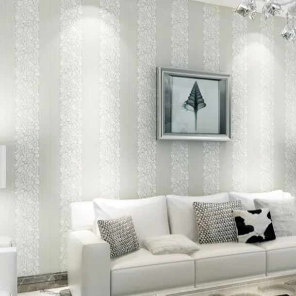 Wallpaper Wall Covering Sticker Film Flowers Modern Embossed Stripe Three-dimensional Relief Stripes Non Woven HomeDeco 53*1000CM