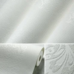 Wallpaper Wall Covering Sticker Film Flowers Modern Embossed Stripe Three-dimensional Relief Stripes Non Woven HomeDeco 53*1000CM