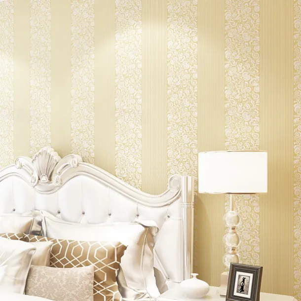 Wallpaper Wall Covering Sticker Film Flowers Modern Embossed Stripe Three-dimensional Relief Stripes Non Woven HomeDeco 53*1000CM