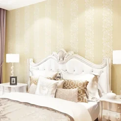 Wallpaper Wall Covering Sticker Film Flowers Modern Embossed Stripe Three-dimensional Relief Stripes Non Woven HomeDeco 53*1000CM
