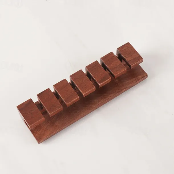 Walnut Wood Cable Organizer, Desk Cord Management Clip, Headphone Wire Holder, Solid Wood Cable Clamp for USB Charging Cables, Power Cords, Office and Home Wire Storage