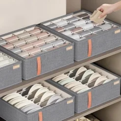 Wardrobe Clothes Organizer, Underwear Socks Bra Storage Box, Fabric Foldable Cabinet Organizer, Drawer Organizer For Storing Pants, Socks, Bras, Underwear, Ties