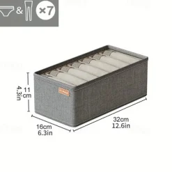 Wardrobe Clothes Organizer, Underwear Socks Bra Storage Box, Fabric Foldable Cabinet Organizer, Drawer Organizer For Storing Pants, Socks, Bras, Underwear, Ties