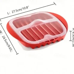 Washable Microwave Bacon Inserts Cooker Healthy With Lid Home Food Grade No Spatter Baking Tray Bacon Baking Tray Microwave Oven Meat Baking Tray Microwave Oven Bacon Tray Microwave Oven Bacon