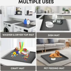 Washer and Dryer Covers for the Top, Silicone Dryer Top Protector Mat Non-slip Waterproof Washing Machine Cover Protector Top Load for Laundry & Kitchen