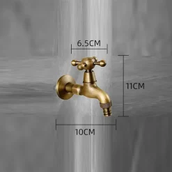 Washing Machine Tap, Outdoor Faucet,Retro Style Single Handle Wall Mounted One Hole Centerset, Superior Quality Antique Brass Faucets