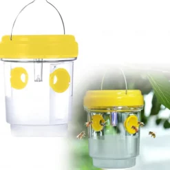 Wasp Traps Outdoor Hanging, Solar Bee Trap for Outside, Hornet Traps, Bee Wasp Catcher Outside Garden