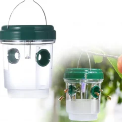 Wasp Traps Outdoor Hanging, Solar Bee Trap for Outside, Hornet Traps, Bee Wasp Catcher Outside Garden