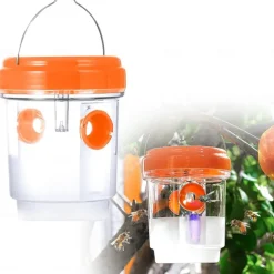 Wasp Traps Outdoor Hanging, Solar Bee Trap for Outside, Hornet Traps, Bee Wasp Catcher Outside Garden