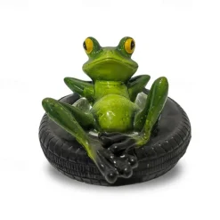 Water Floating Frog Ornament Figurine Statue Craft for Home Garden Pond Decoration Photo Prop Gift