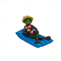 Water Floating Frog Ornament Figurine Statue Craft for Home Garden Pond Decoration Photo Prop Gift