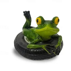 Water Floating Frog Ornament Figurine Statue Craft for Home Garden Pond Decoration Photo Prop Gift