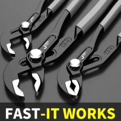 Water Pump Pliers Quick-Release Plumbing Pliers Pipe Wrench Adjustable Water Pipe Clamp Pliers Household Hand Tools Multi-functional Kitchen Sink Spanner Wrench That Defend Bath