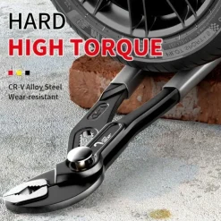 Water Pump Pliers Quick-Release Plumbing Pliers Pipe Wrench Adjustable Water Pipe Clamp Pliers Household Hand Tools Multi-functional Kitchen Sink Spanner Wrench That Defend Bath