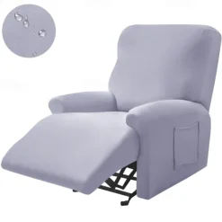 Water Repellent Burgundy Recliner Covers Including Armrest Cover, Backrest Cover Sofa Seat Cover Stretch Spandex Recliner Slipcover with Side Pockets