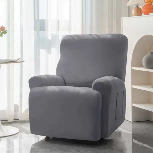 Water Repellent Burgundy Recliner Covers Including Armrest Cover, Backrest Cover Sofa Seat Cover Stretch Spandex Recliner Slipcover with Side Pockets