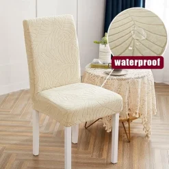 Water Repellent Dining Chair Cover Stretch Chair Seat Slipcover Spandex with Elastic Bottom Protector for Dining Room Wedding Ceremony Durable Washable