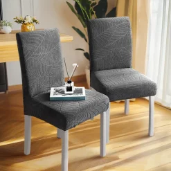 Water Repellent Dining Chair Cover Stretch Chair Seat Slipcover Spandex with Elastic Bottom Protector for Dining Room Wedding Ceremony Durable Washable
