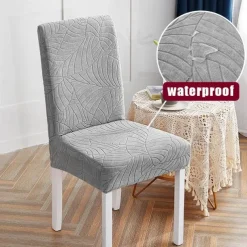 Water Repellent Dining Chair Cover Stretch Chair Seat Slipcover Spandex with Elastic Bottom Protector for Dining Room Wedding Ceremony Durable Washable