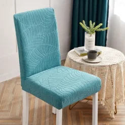 Water Repellent Dining Chair Cover Stretch Chair Seat Slipcover Spandex with Elastic Bottom Protector for Dining Room Wedding Ceremony Durable Washable