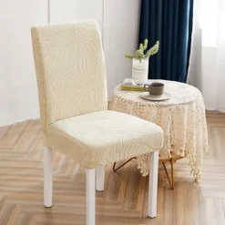 Water Repellent Dining Chair Cover Stretch Chair Seat Slipcover Spandex with Elastic Bottom Protector for Dining Room Wedding Ceremony Durable Washable