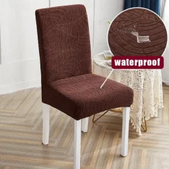 Water Repellent Dining Chair Cover Stretch Chair Seat Slipcover Spandex with Elastic Bottom Protector for Dining Room Wedding Ceremony Durable Washable