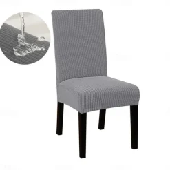 Water Repellent Dining Chair Cover Stretch Chair Seat Slipcover Spandex with Elastic Bottom Protector for Dining Room Wedding Ceremony Durable Washable