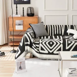 Water Resistant Boho Couch Cover, Soft Chenille Couch Cover for Dogs Washable, Couch Covers for 3 Cushion Couch Sofa Pet Friendly, Thick, Dirt Resistant