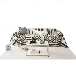 Water Resistant Boho Couch Cover, Soft Chenille Couch Cover for Dogs Washable, Couch Covers for 3 Cushion Couch Sofa Pet Friendly, Thick, Dirt Resistant