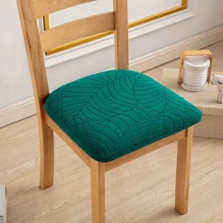 Water Resistant Jacquard Large Leaf Seat Covers for Dining Room Slightly Anti-splashing Small Seat Cushion Cover Anti-slip Elastic Anti-cat Scratching Seat Cover 1PC