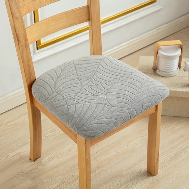 Water Resistant Jacquard Large Leaf Seat Covers for Dining Room Slightly Anti-splashing Small Seat Cushion Cover Anti-slip Elastic Anti-cat Scratching Seat Cover 1PC