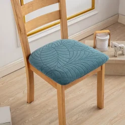 Water Resistant Jacquard Large Leaf Seat Covers for Dining Room Slightly Anti-splashing Small Seat Cushion Cover Anti-slip Elastic Anti-cat Scratching Seat Cover 1PC