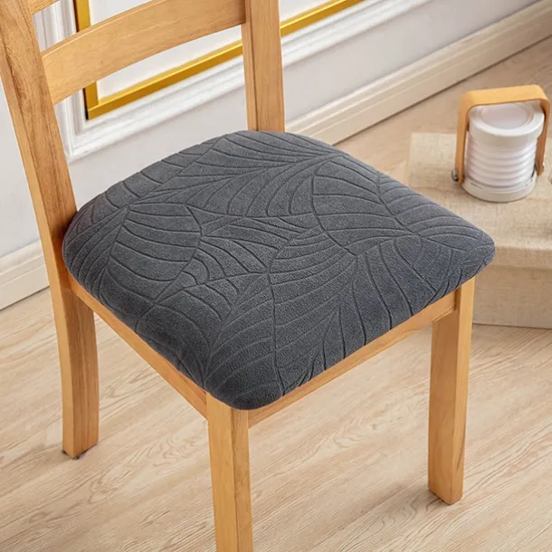 Water Resistant Jacquard Large Leaf Seat Covers for Dining Room Slightly Anti-splashing Small Seat Cushion Cover Anti-slip Elastic Anti-cat Scratching Seat Cover 1PC