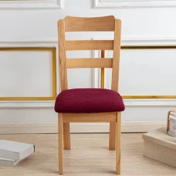 Water Resistant Jacquard Large Leaf Seat Covers for Dining Room Slightly Anti-splashing Small Seat Cushion Cover Anti-slip Elastic Anti-cat Scratching Seat Cover 1PC