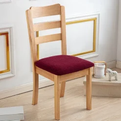 Water Resistant Jacquard Large Leaf Seat Covers for Dining Room Slightly Anti-splashing Small Seat Cushion Cover Anti-slip Elastic Anti-cat Scratching Seat Cover 1PC