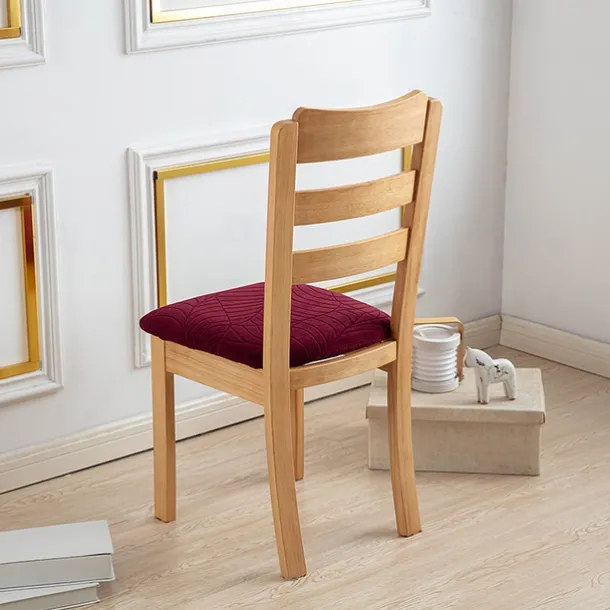 Water Resistant Jacquard Large Leaf Seat Covers for Dining Room Slightly Anti-splashing Small Seat Cushion Cover Anti-slip Elastic Anti-cat Scratching Seat Cover 1PC