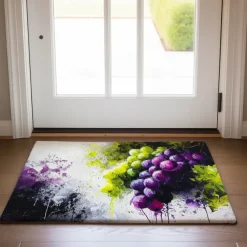Watercolor Fruit Grapes Doormat Kitchen Mat Floor Mat Non-Slip Area Rug Oil Proof Rug Indoor Outdoor Mat Bedroom Decor Bathroom Mat Entrance Rug