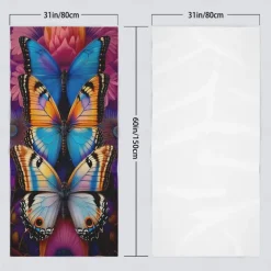 Watercolor Rainbow Butterfly Beach Towel 100% Micro Fiber Oversized Beach Towel Soft and Quick-drying Bathroom Towel Super Absorbent Towel Lightweight Suitable for Outdoor Travel