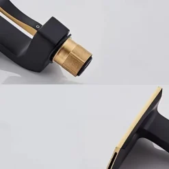 Waterfall Basin Sink Mixer Faucet, Brass Bathroom Taps Single Handle One Hole with Hot and Cold Hose Vessel Water Tap Deck Mounted